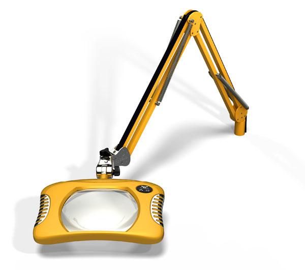 Magnifier Light, ESD-Safe 4-Diopter LED Magnifier with 43" Reach and Clamp Base, YellowO. C. White